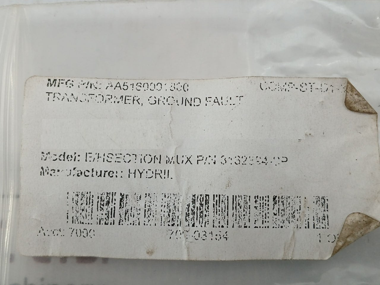 Aa5160001800 Ground Fault Transformer Module Rev.A Hydril