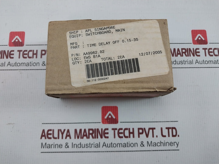 Aa 9962.82 Timer Relay Ac 11 3A/250V E.Dold & Sohne