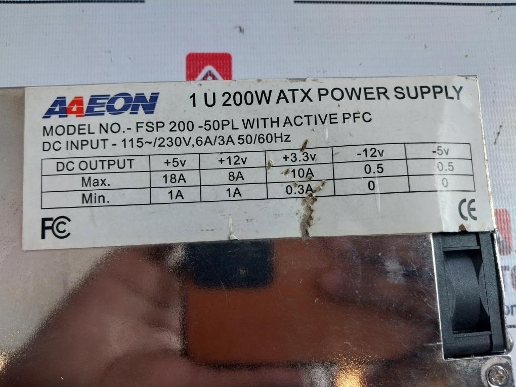 Aaeon Fsp200-50Pl Power Supply 115/230V 50/60Hz