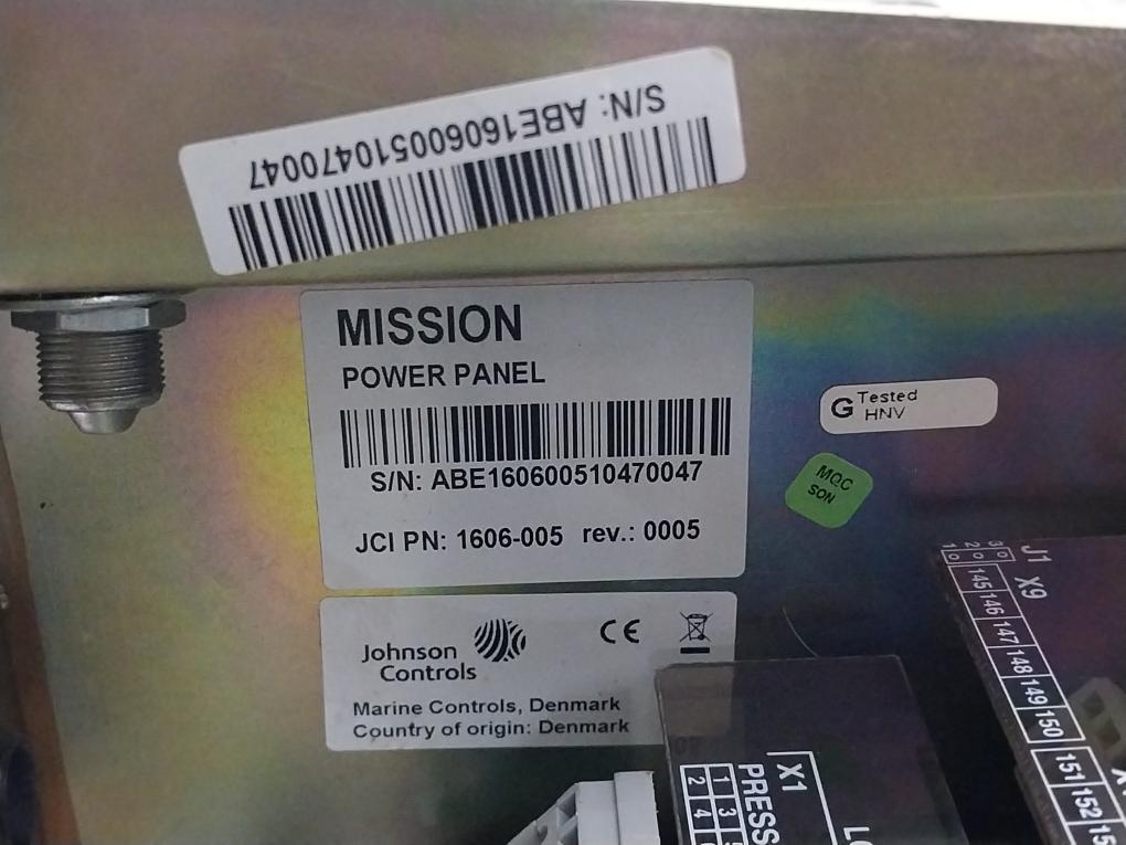 Aalborg Industries Mission Power Panel 24Vac Dk-8260 Rev.0005 Part No 1606-005