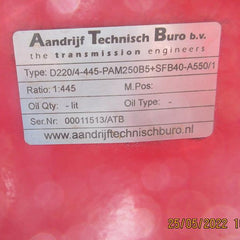 Aandrijf Technisch Buro D220/4-445-pam250B5+Sfb40-a550/1