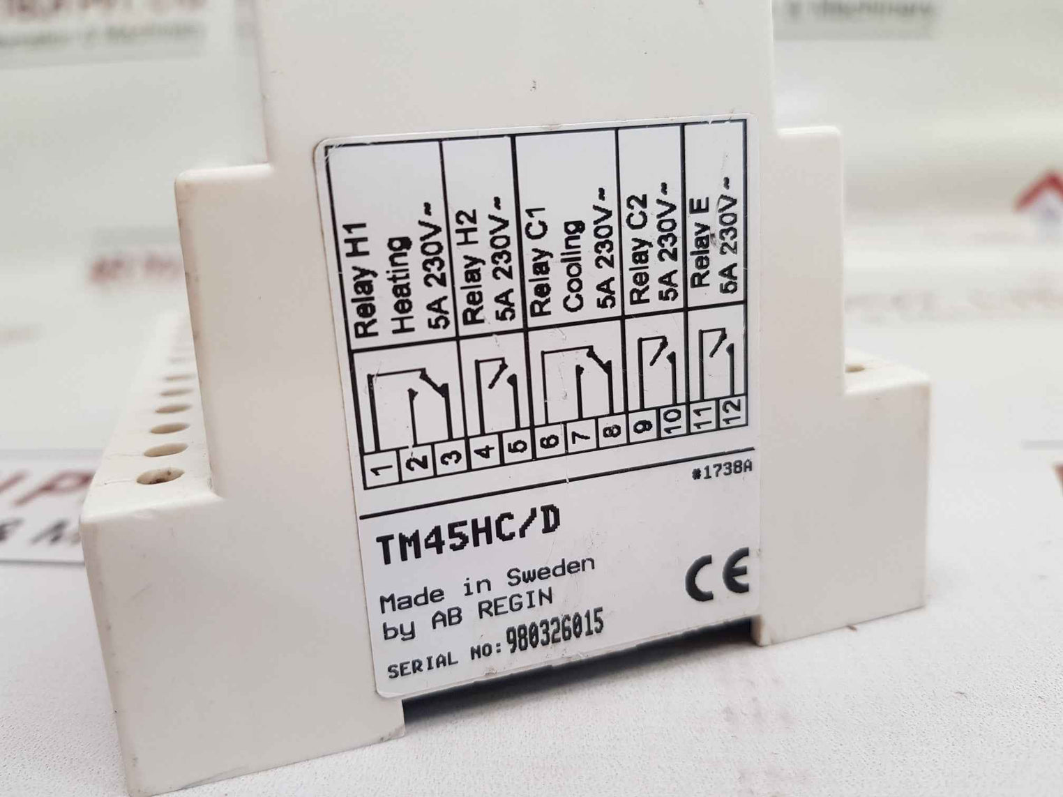 Ab Regin Tm45Hc/D Electronic Thermostat 5A 230V~