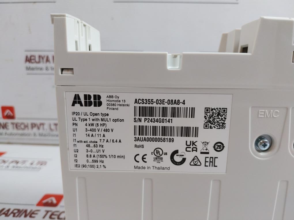 Abb-Frequency-Converter-30-Vdc-Rev-B-3Aua0000030801-Part-No-Acs355-03E-08A8-4-209471-12