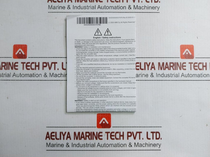 Abb-Frequency-Converter-30-Vdc-Rev-B-3Aua0000030801-Part-No-Acs355-03E-08A8-4-209471-16