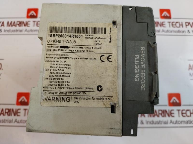 Abb 07Kr51-a3.6 Advant Controller 31 Basic Unit 8 24Vdc Input 6 Relay Output