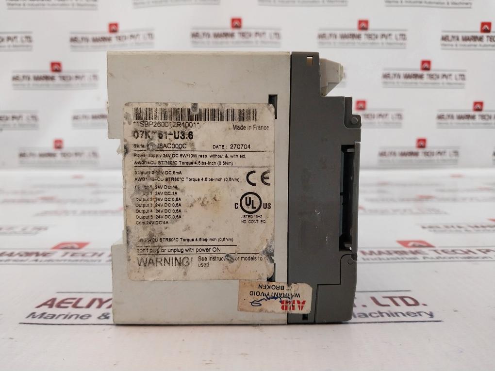 Abb 07Kt51-u3.6 Advant Controller 31 Basic Unit 1Sbp260012R1001 24Vdc 4A