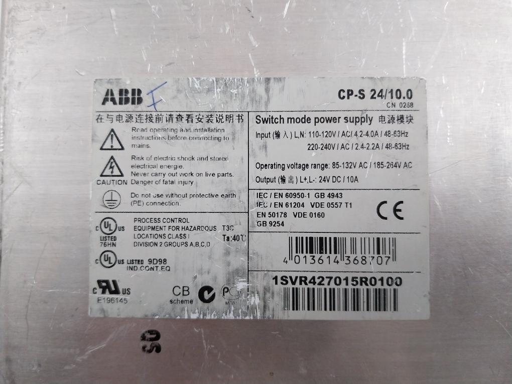 Abb 110-120V 48-63Hz Switch Mode Power Supply Cp-s 24/10.0