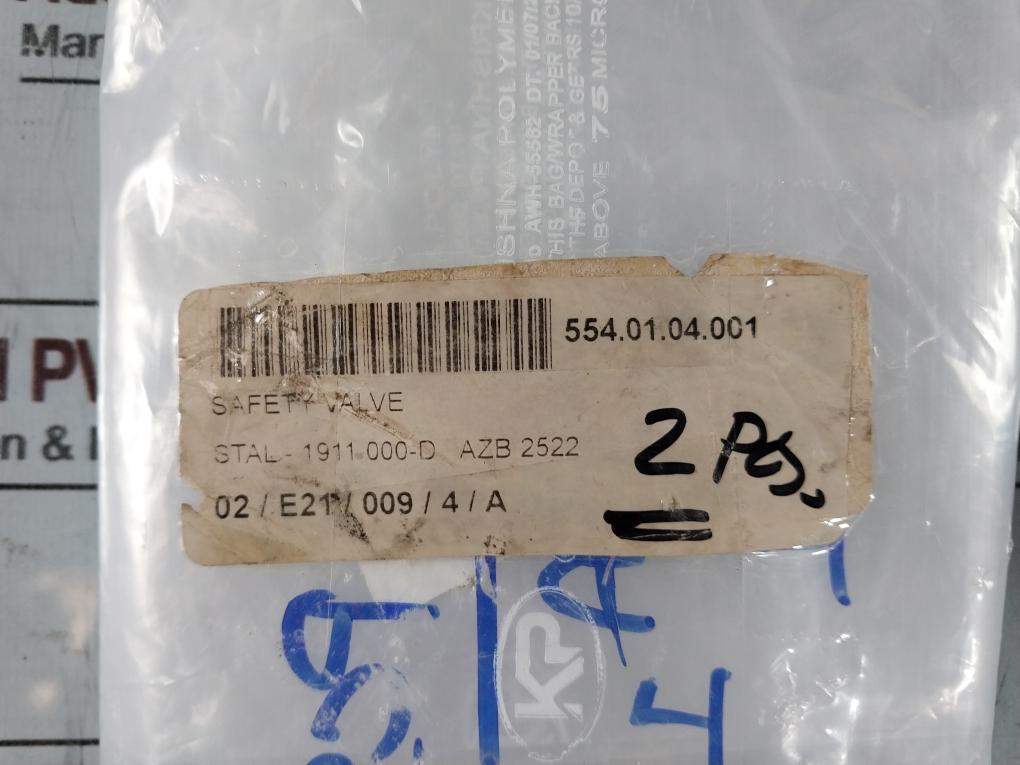 Abb 1911 000-d Safety Valve, 2.2 Mpa, 22 Bar Opening Pressure
