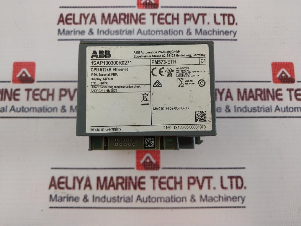 Abb 1Sap130300R0271 Pm573-eth Ethernet Lcd Processor Module 512Kb