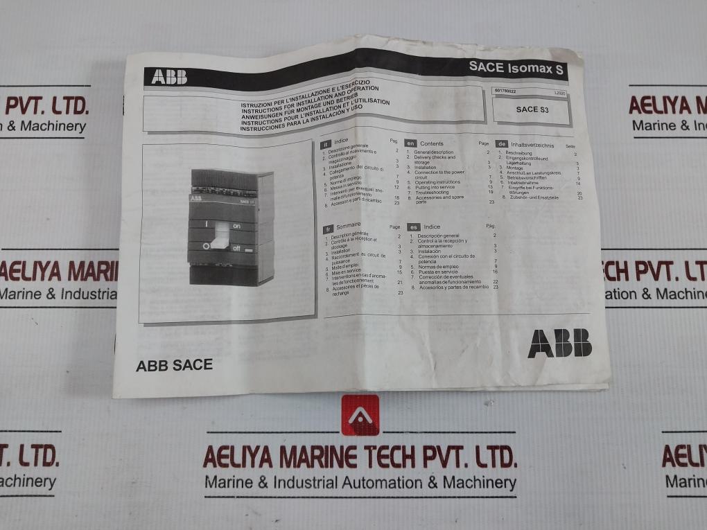 1Sda004458R1 Molded Case Circuit Breaker Abb 3A 400Vac