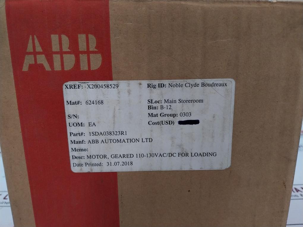 Abb 1Sda038323R1 Geared Motor Device 110-130V