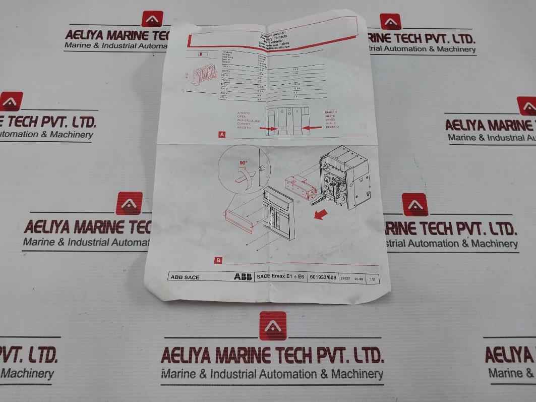 Abb 1Sda038326R1 4 Open/Closed Auxiliary Contact Kit 601933/608