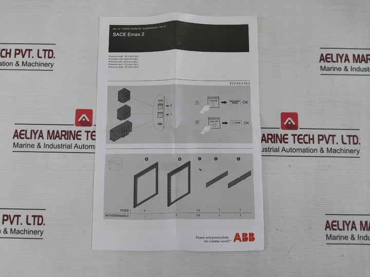 Abb 1Sda073865R1 Door Flange For Withdrawable Circuit Breaker Ip30-e2.2-e6.2