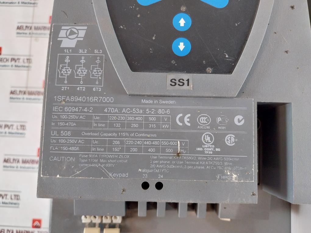 Abb Pstb470-600-70 1Sfa894016R7000 Soft Starter 100-250V Ac 150-470A 50/60Hz