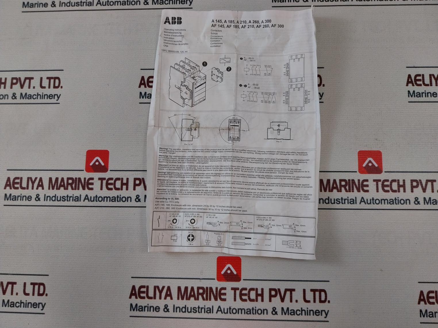 Abb 1Sfc 380003-89 Contactor Hardware Set 75Â°C