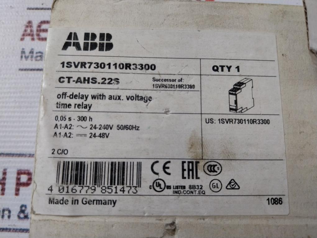 Abb 1Svr730110R3300 Time Relay 3A 24-240V 50/60Hz