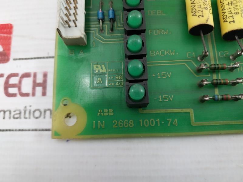 Abb 2668 1001-74 Printed Circuit Board Yx0143A