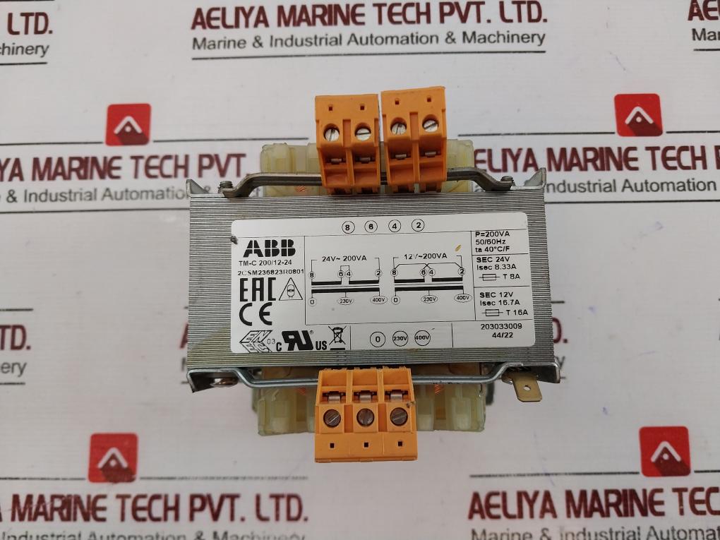 Abb 2Csm236823R0801 Transformer P=200Va , 600V-30A , Awg 10-30