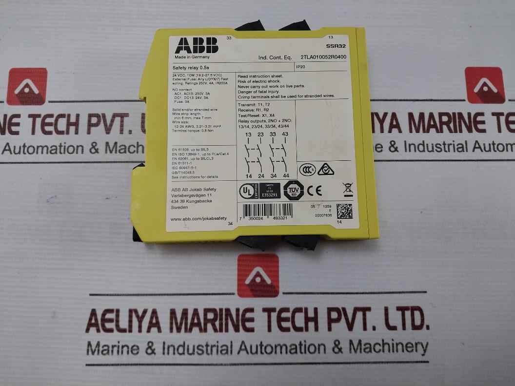 Abb 2Tla010052R0400 Sentry Ssr32 Safety Relay 0.5S Ip20