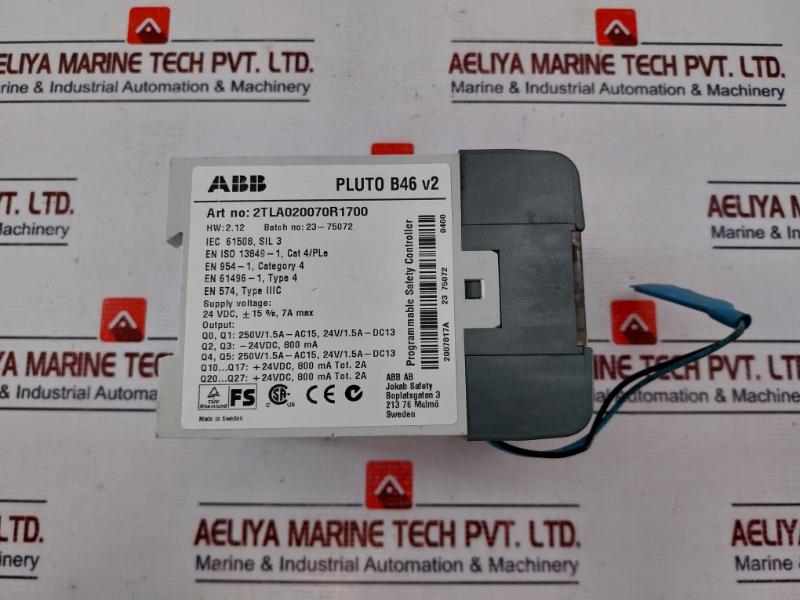 Abb 2tla020070r1700 Programmable Safety Controller 24 Vdc