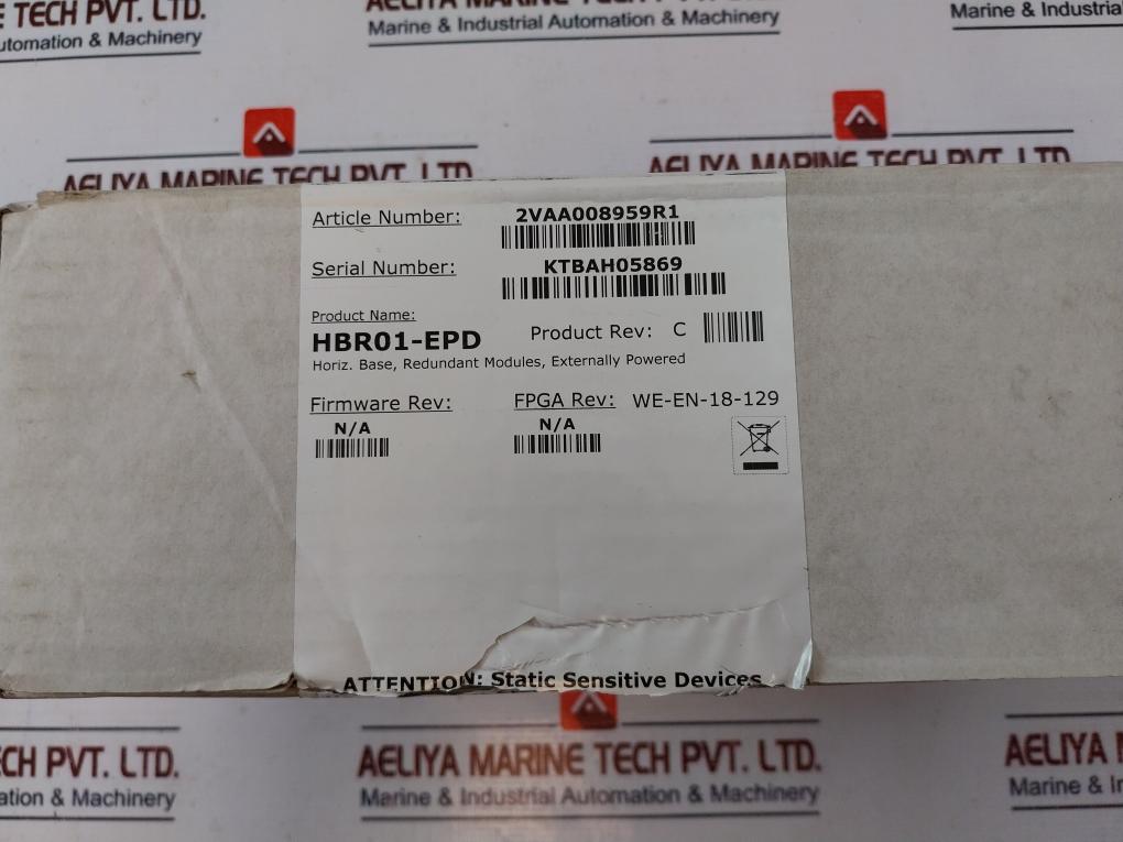 Abb 2vaa008959r1 Horizontal Redundant Module Base Hbr01-epd Rev C