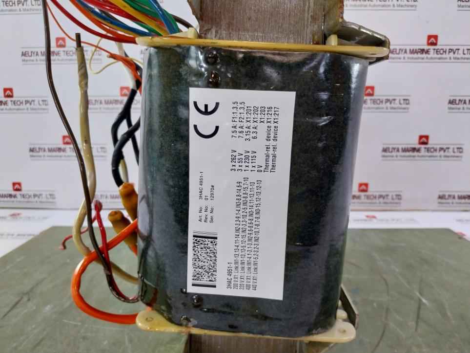 Abb 3Hac 4951-1 Transformer Rev.No: 01 3X262V 7.5A 440V