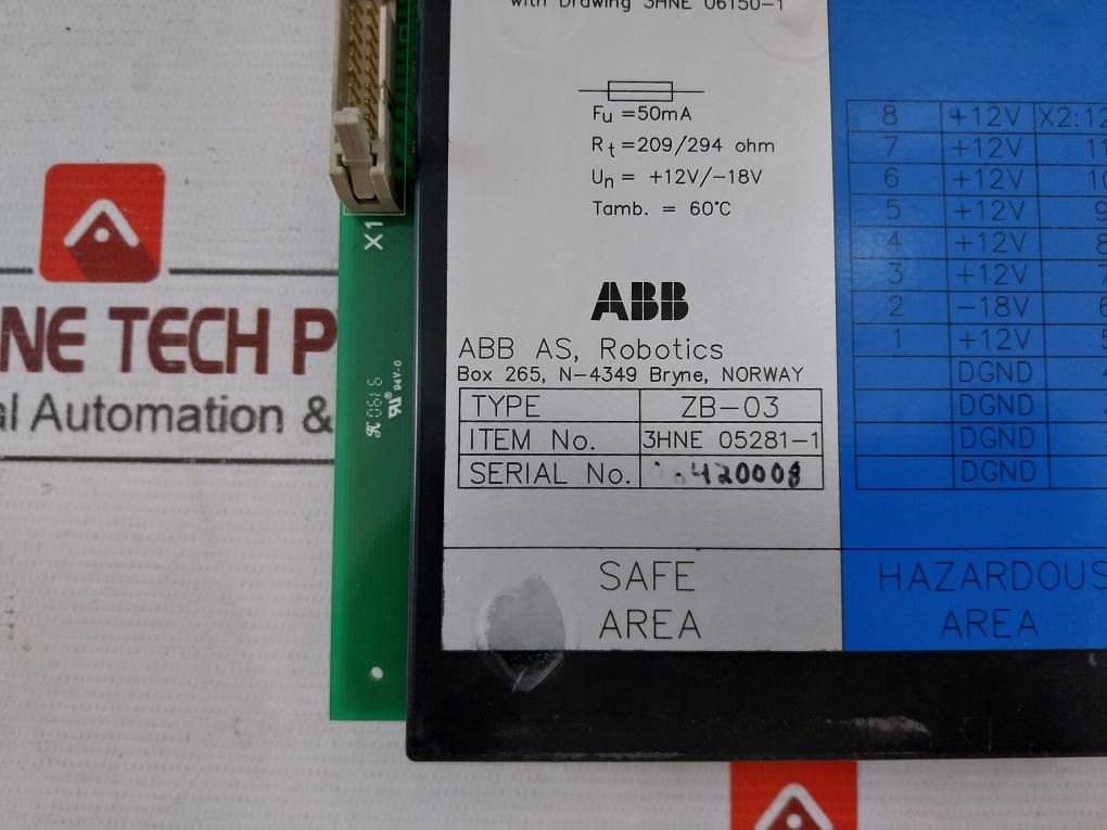 Abb 3Hne 05281-1 Zener-barrier 250V 3Hne 06150-1 105/121Ma 209/294 Ohm