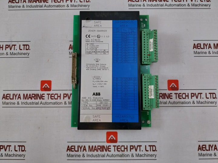 Abb 3Hne 05281-1 Zener Barrier 209/294 Ohm 250V 105/121Ma