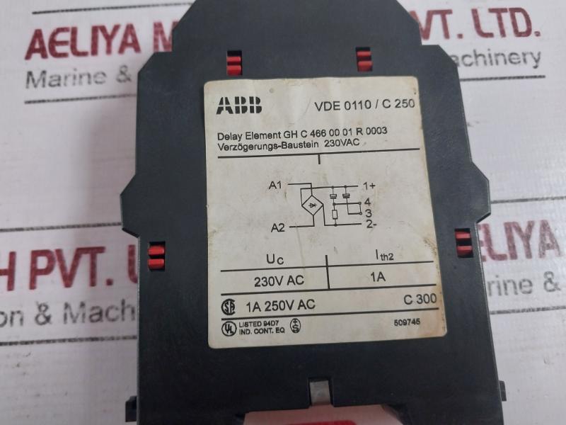 Abb 509745 Industrial Relay With Delay Element 1A 250Vac 230Vac Vde 0110/C 250