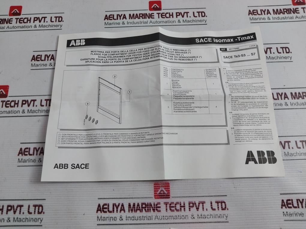 Abb 601778482 Circuit Breaker Mounting Plate Kit