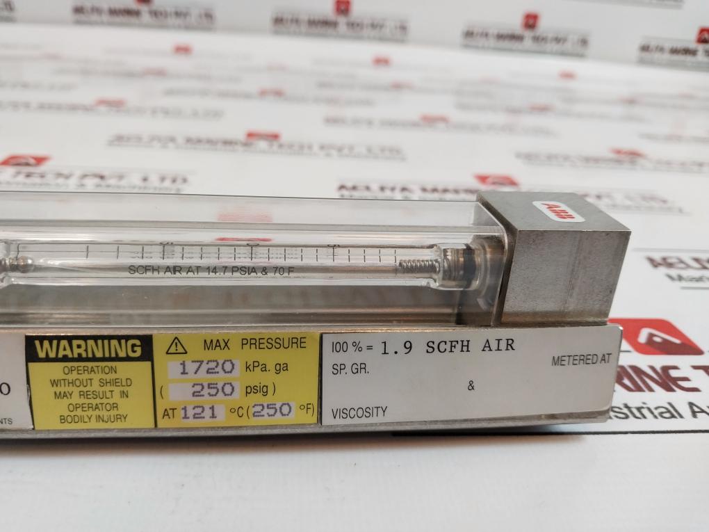 Abb 609b430u13 Flowmeter Vertical Mount Rotometer 03a.10a6131ss/vit 1/8” Inlet