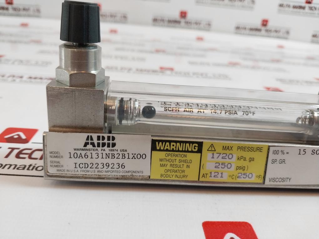 Abb 609b430u18 Flowmeter 03a.10a6131ss/vit 1/4” Inlet