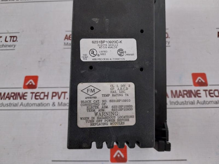 Abb 6231Bp10920C-k Analog I/O Electronic Module 24/48 Vdc 6231Bp10920