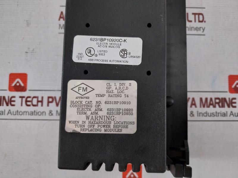 Abb 6231Bp10920C-k Analog I/O Electronic Module 50Ma Pt/Max 6231Bp10910