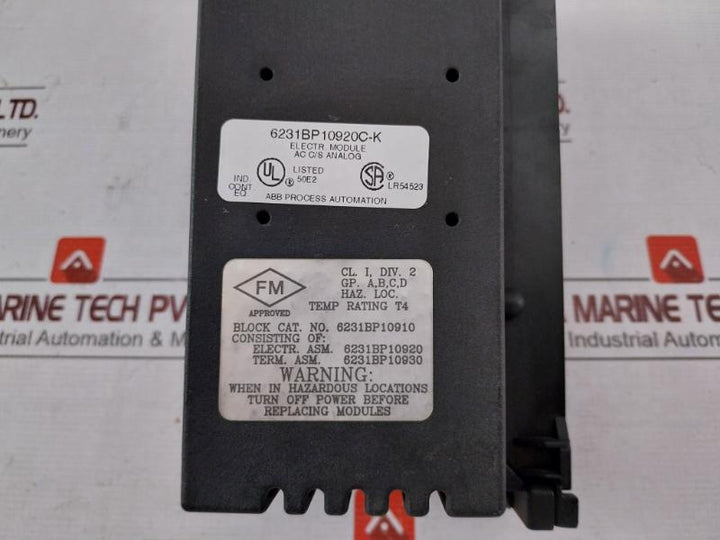 Abb 6231Bp10920C-k Analog I/O Electronic Module Ic660Bsm021 24/48 Vdc