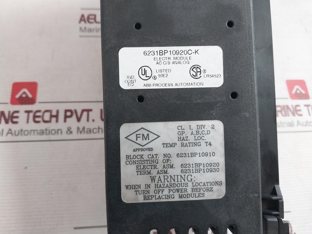 Abb 6231Bp10930C-k Analog Terminal I/O Block Ic660Bsm021 24/48 Vdc