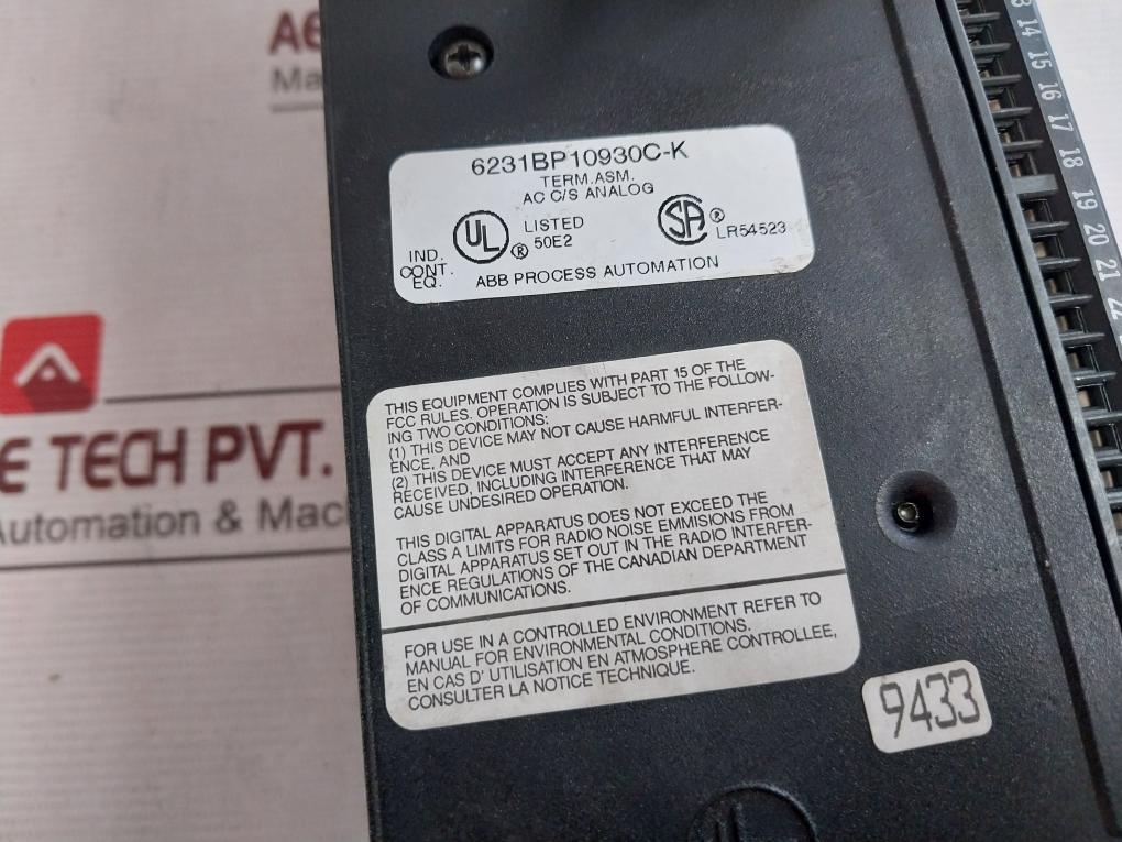Abb 6231Bp10930C-k Analog Terminal I/O Block Ic660Bsm021 24/48 Vdc