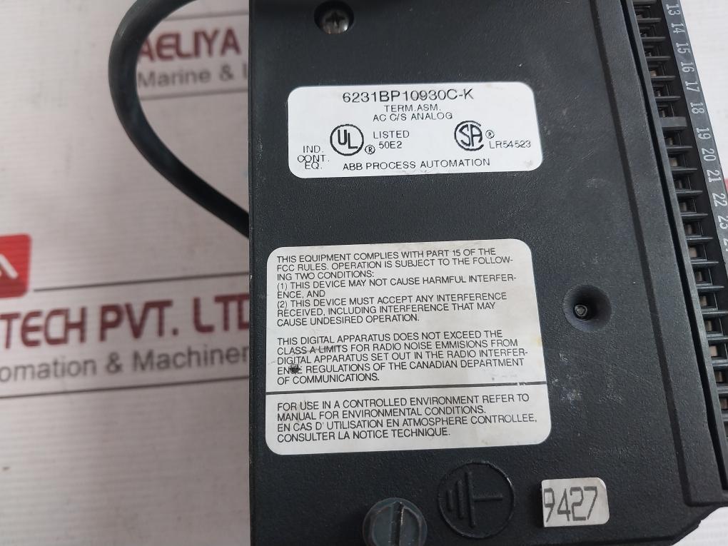 Abb 6231Bp10930C-k Current Source Analog I/O Module 115V 50/60Hz 125Vdc 0.25A
