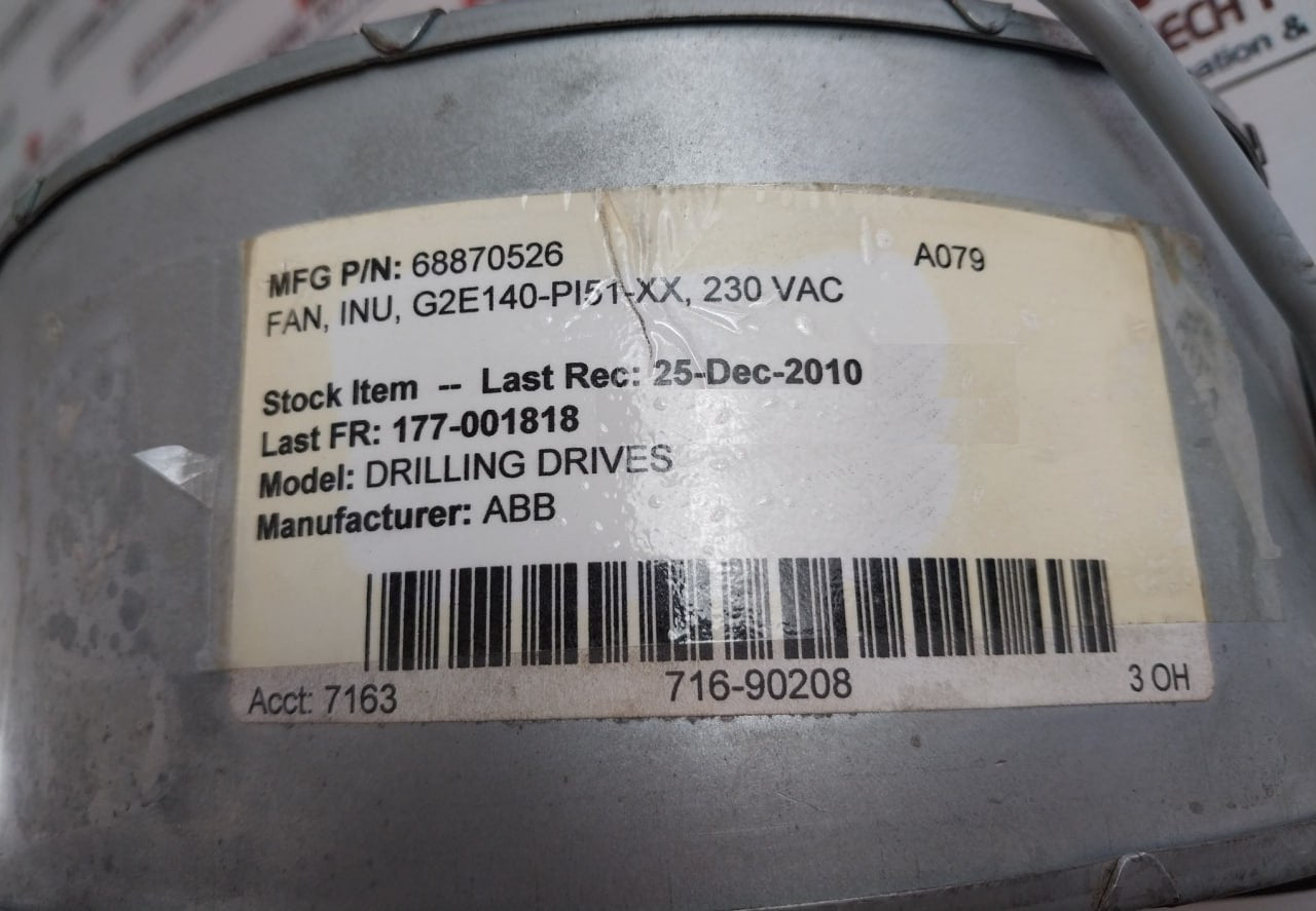 Abb 68870526 Centrifugal Fan 50/60Hz