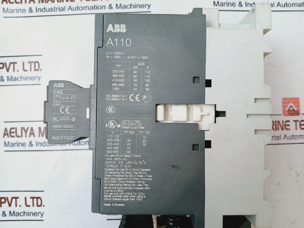 Abb A110-30/ Ca5-22E/ E80 Du Auxiliary Contact Block Contactor With Relay