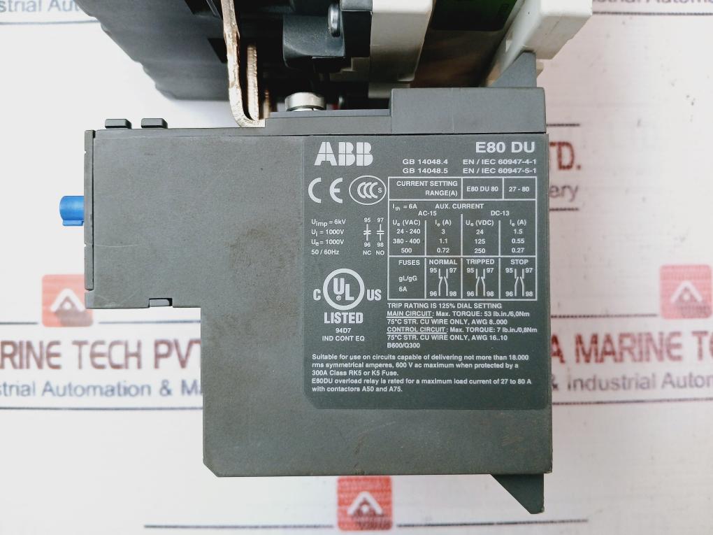 Abb A110-30/ Ca5-22E/ E80 Du Auxiliary Contact Block Contactor With Relay