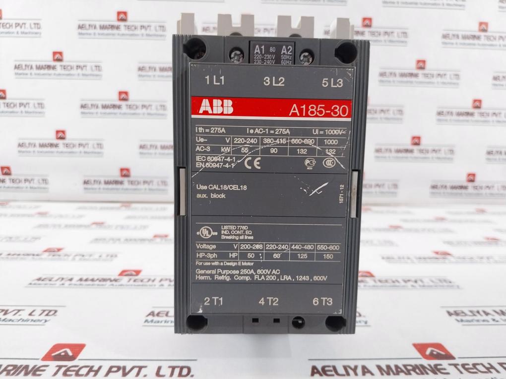 Abb A185-30 Contactor 275A 220-230V 50Hz 230-240V 60Hz