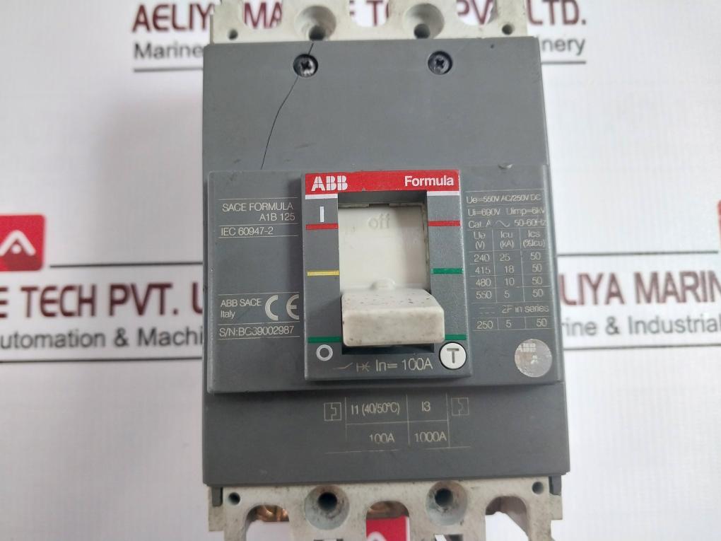 Abb A1B 125 Circuit Breaker 550Vac/250Vdc 690V 6Kv 100A 50-60Hz