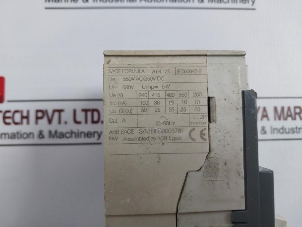 Abb A1N 125 Circuit Breaker 550Vac/250Vdc 690V 6Kv 125A L4334-v08 A