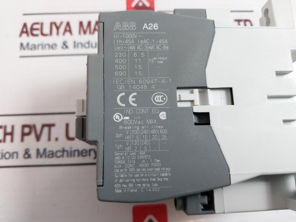 Abb A26-30-10 Contactor 45A 220-230V 50Hz