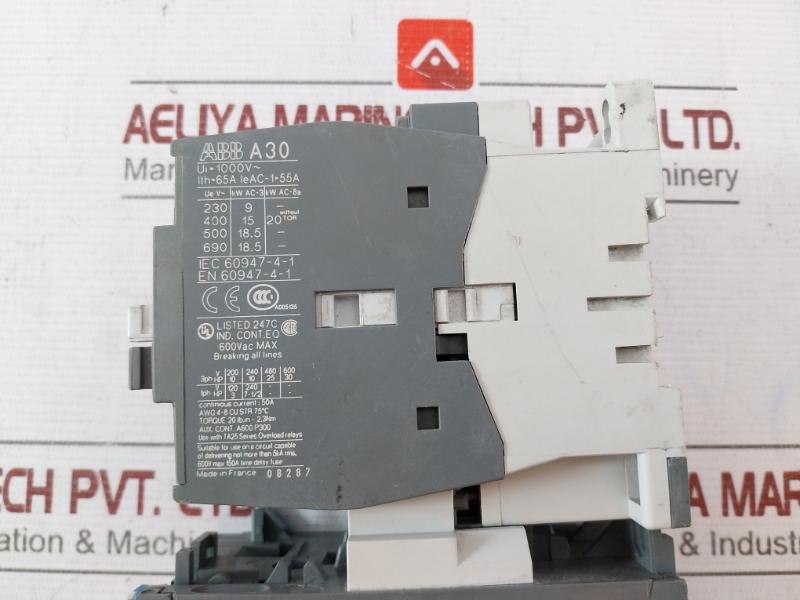 Abb A30-30-10 Contactor 600V Ac A005135 Iec 60947-4-1 A600 P300