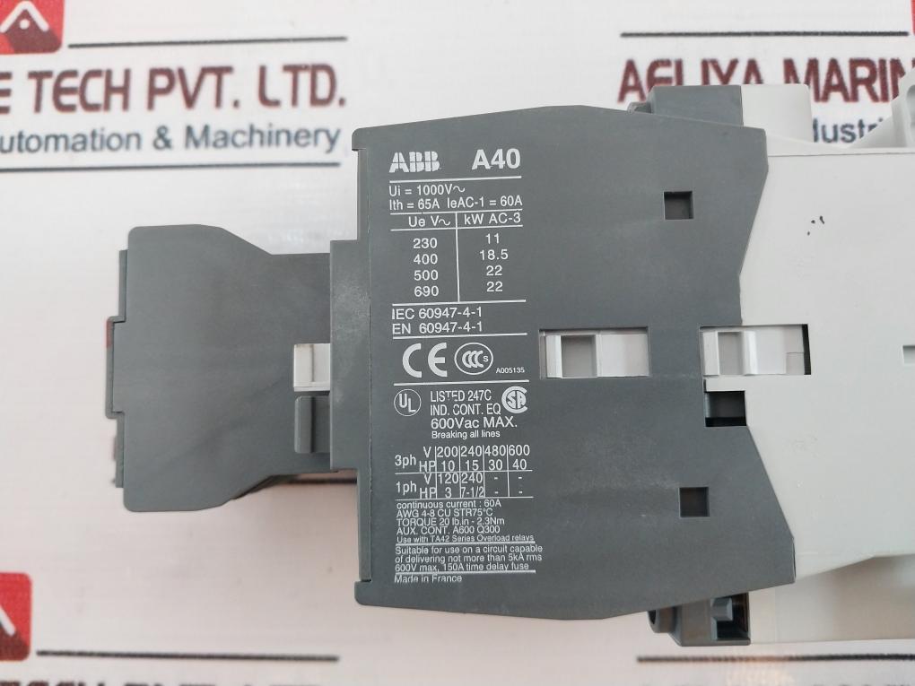 Abb A40-30-32 Power Contactor 65A 1000V~