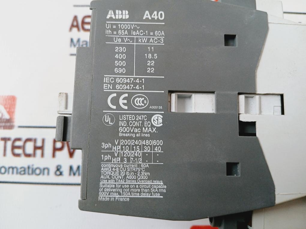 Abb A40 Contactor A005135 65A 1000V~