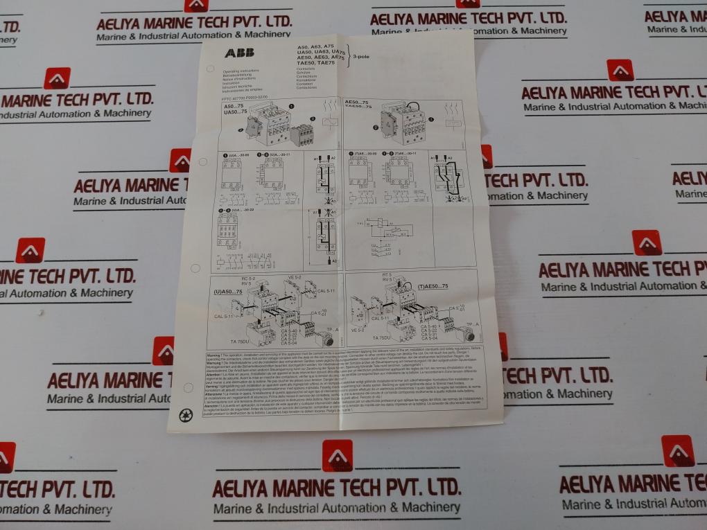 Abb A63-30 Magnetic Contactor 1000V~ Ac/Dc Iec/En 60947-4-1