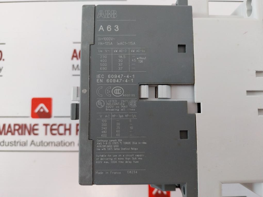 Abb A63-30 Magnetic Contactor 1000V~ Ac/Dc Iec/En 60947-4-1